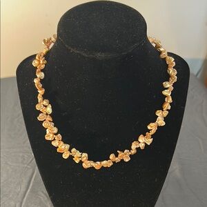 Elegant Gold Pearl Necklace